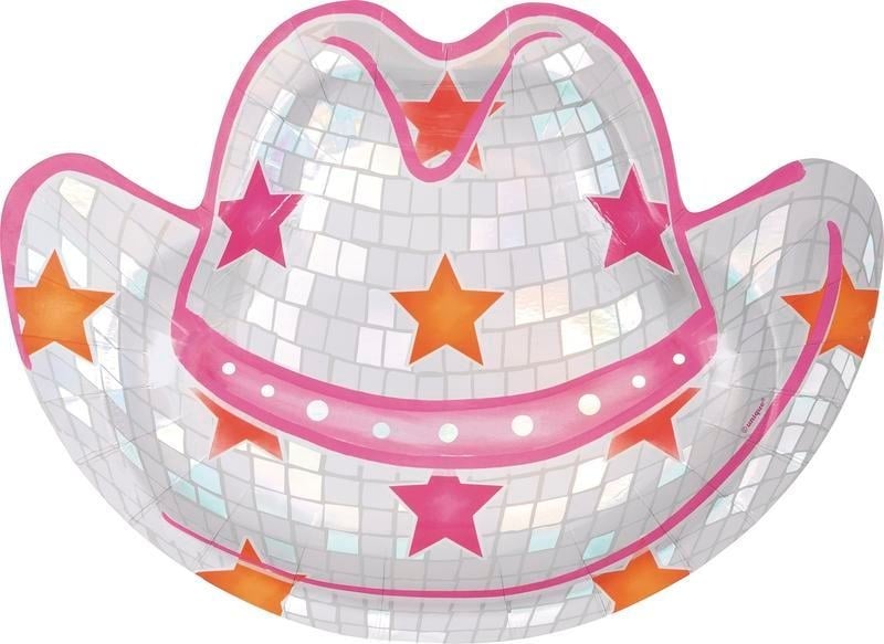Disco Country Cowboy Hat Plates 7" (x8u)