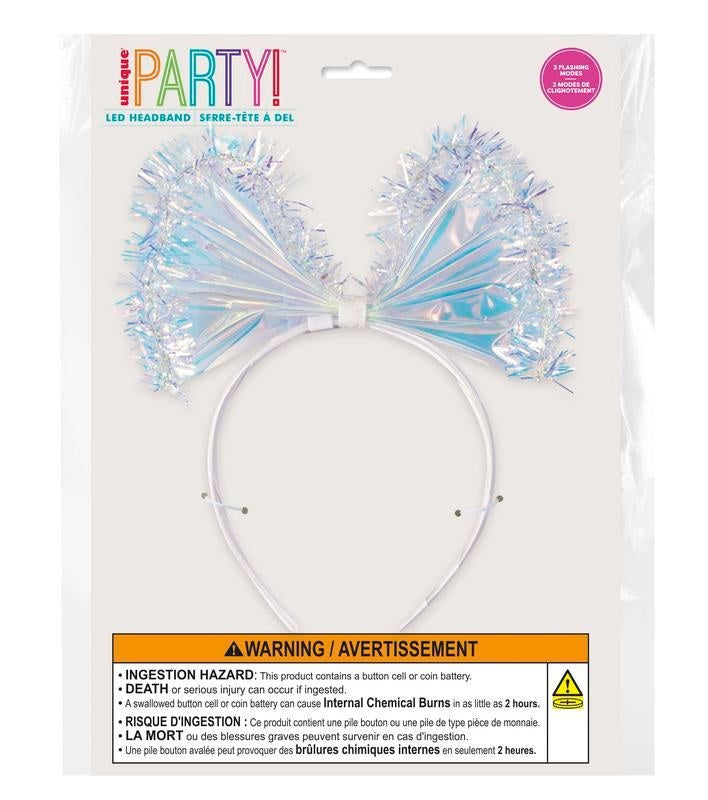 Led Dainty Bow Iridescent Headband (x1u)