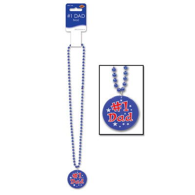 Beads w/Printed #1 Dad Medallion
