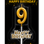 Happy Birthday Candle with Numbers Silver and Gold