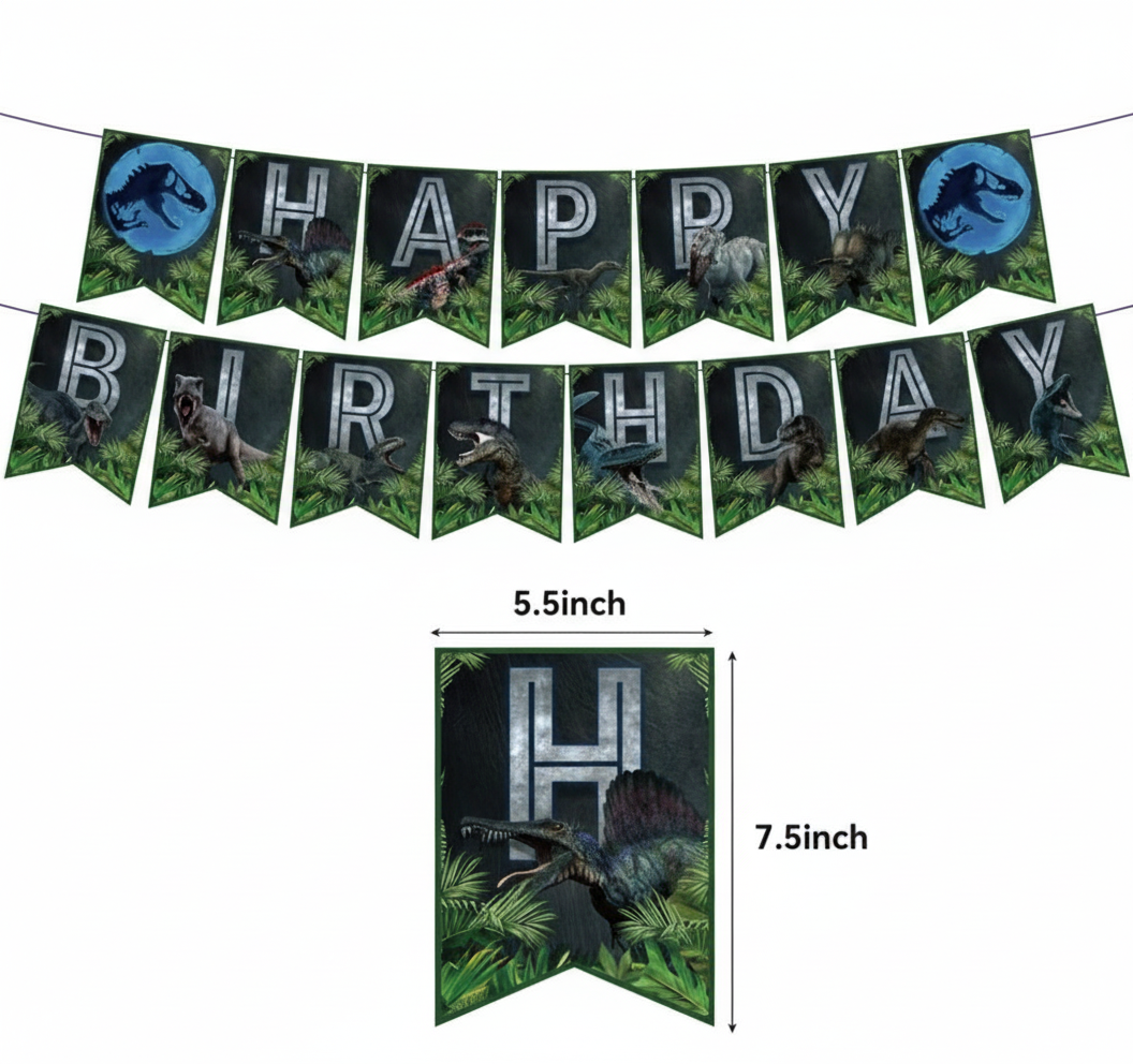 Banner Happy Birthday Jurassic World (x1)