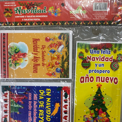 Navidad Tarjetas Monederos y Postal (12 ud)