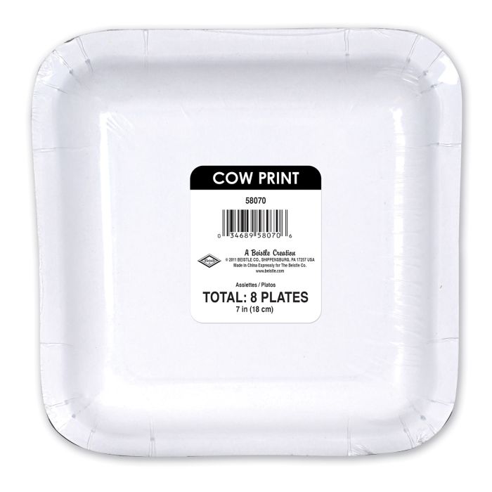 Cow Print Plates 7" (x8u)