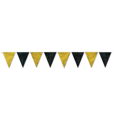 Black & Gold Pennant Banner (x1u)