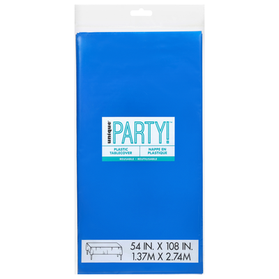 Royal Blue Plastic Tablecover 54in x 108in