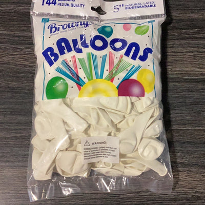 Globos 5” 144pcs - White