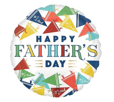 Happy Fathers Day #1 Dad Flags Foil Balloon 18”