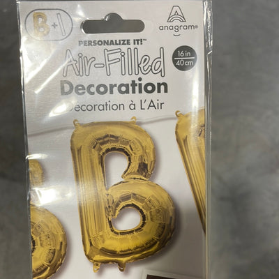Letter "B" White Gold Air Filled