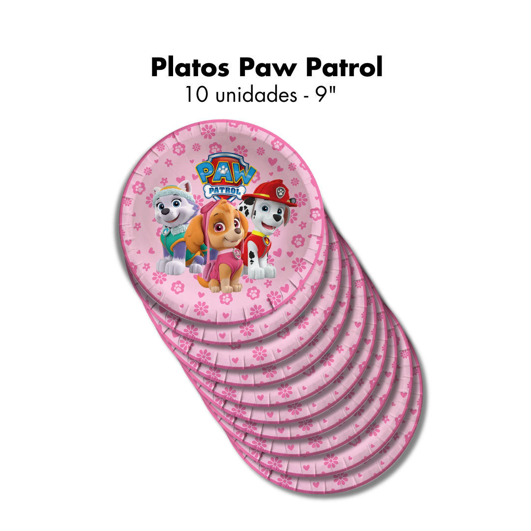 Paw Patrol Niña 9” Platos (x10u)