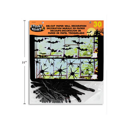 Decoraciones de Papel Die-Cut Halloween 4 Tamaños (x30u)