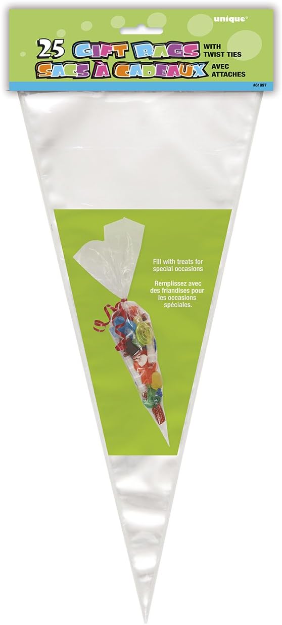 Clear Large Cone Cello Bags (x25u)