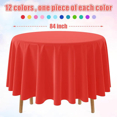 Plastic Tablecover Round Red 84”