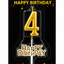 Happy Birthday Candle with Numbers Silver and Gold