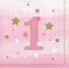 One Little Star Pink Beverage Napkins (x16u)