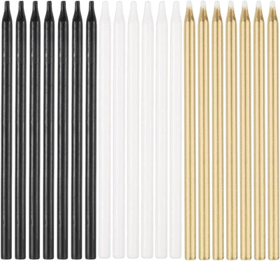 Gold, Black & Silver Candles 5" (x20u)
