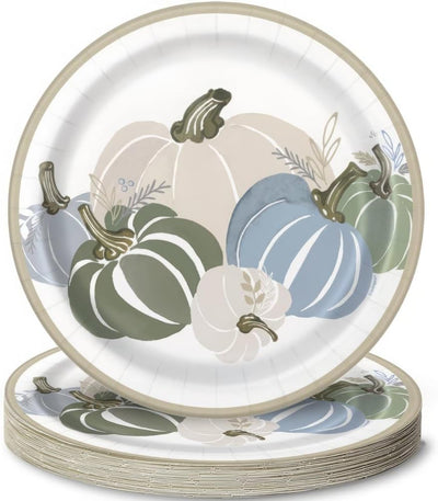 Modern Pastel Thanksgiving Plates 9" 8pcs