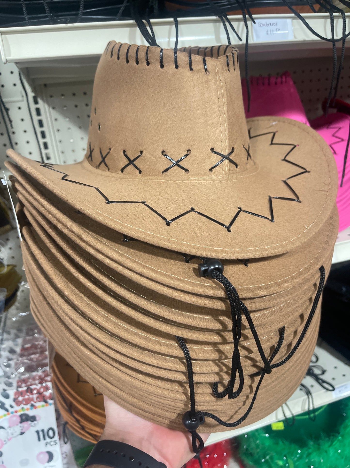 Sombrero Cowboy Terciopelo 25cm (x1u)