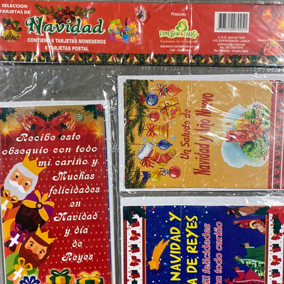 Navidad Tarjetas Monederos y Postal (12 ud)