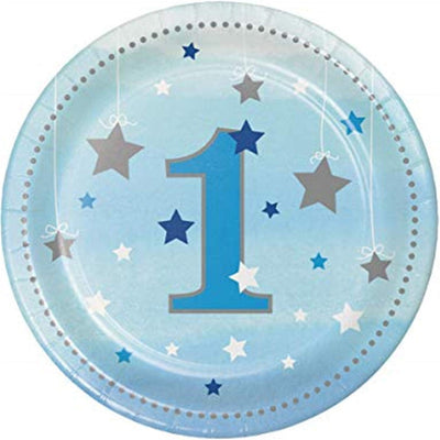 One Little Star Blue Platos 7" (x8u)