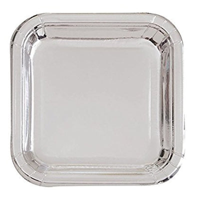 Silver Foil 7" Square Plates
