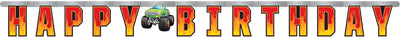 Monster Truck Rally Banner "Happy Birthday"