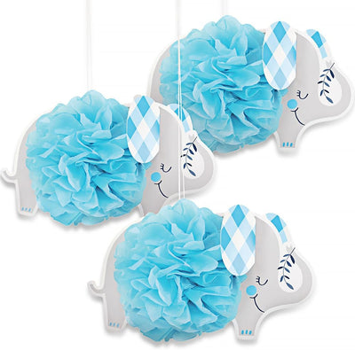 Pompones Colgantes Decorativos Blue Elephant (x3u)