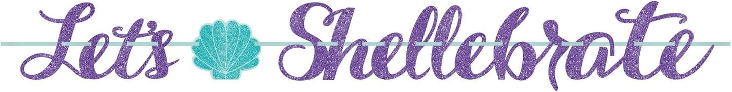 Glitter Banner Mermaid Sirena “Let’s Shellebrate”