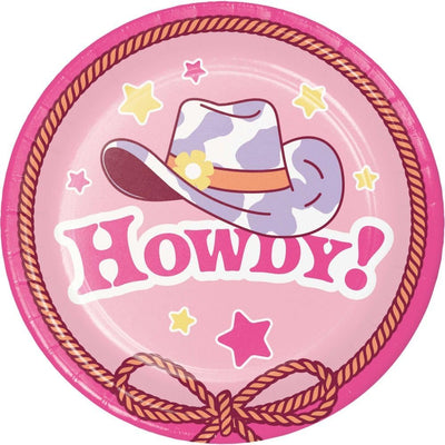 Disco Country Cowgirl Plates 7" (x8u)