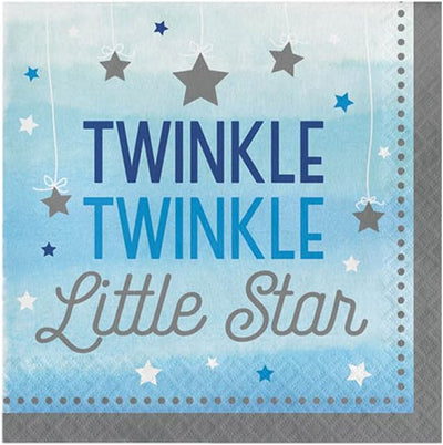 Twinkle Little Star Blue Lunch Napkins (x16u)