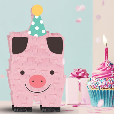 Baby Farm Barnyard Mini Pink Pig Decoration (x1u)