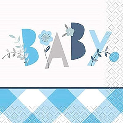 Baby Blue Beverage Napkins (x16u)