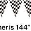 Black & White Checkered Racing Flag Banner 12ft (x1u)