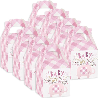 Pink Floral Elephant Favor Boxes (x8u)