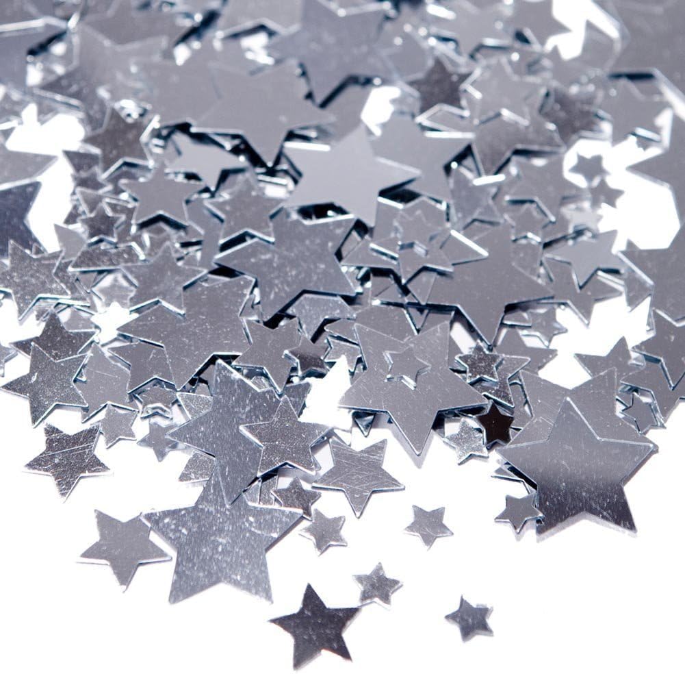 Silver Metallic Star Confetti 2.5oz