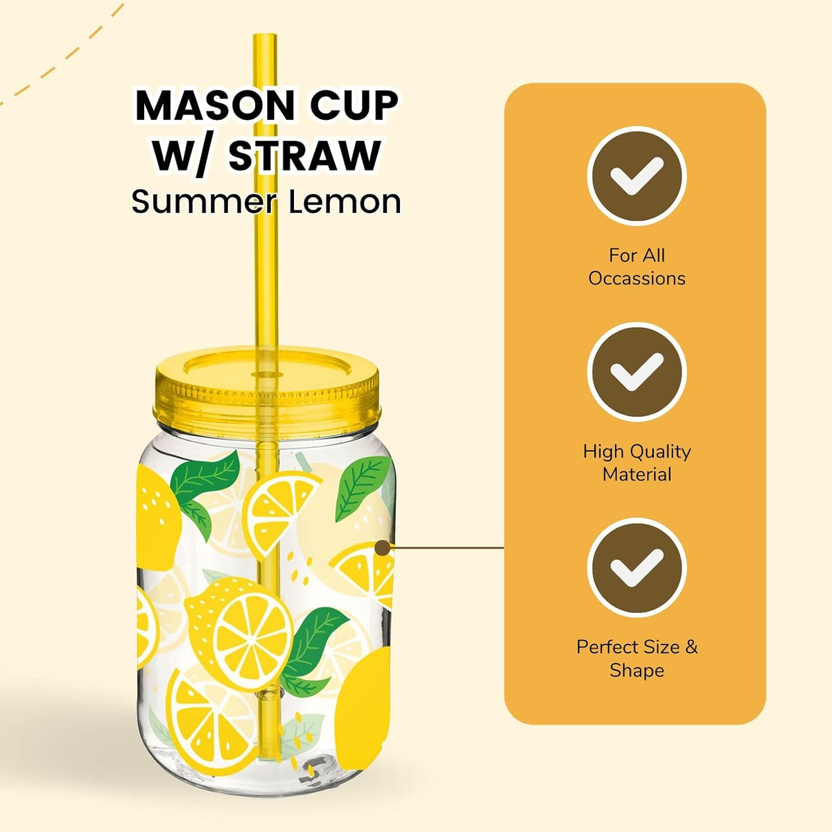 Summer Lime Cup with Straw 16oz (x1u)
