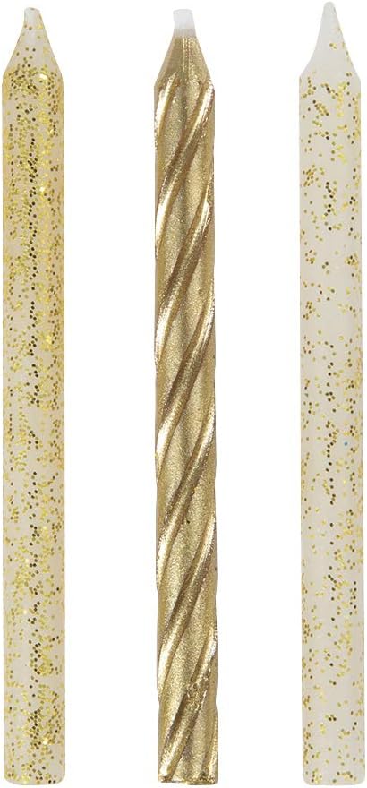 Glitter & Gold Spiral Candles (x24u)