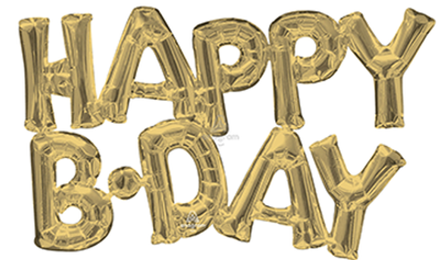 PHRASE HAPPY BDAY WHITE GOLD