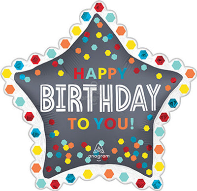 LRG SHP CONFETTI BURST BIRTHDA