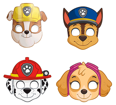 Paw Patrol Party Masks (x8u)