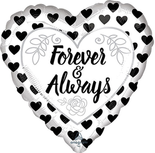 18" FOREVER & ALWAYS BLACK & W