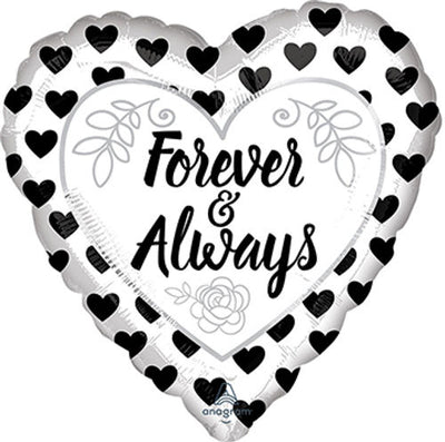 18" FOREVER & ALWAYS BLACK & W