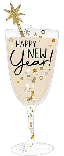 SUPER SHAPE NEW YEAR BUBBLY GLASS