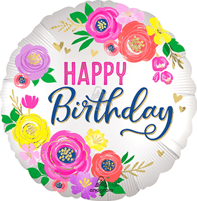 18" ARTFUL FLORAL BIRTHDAY