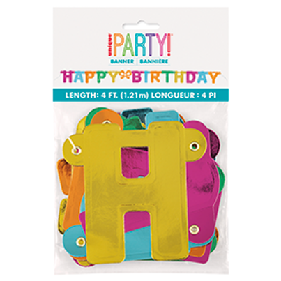 Rainbow Happy Birthday Banner