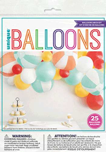 POOLSIDE ASST LATEX AND SPHERE BALLOON ARCH KIT 25CT