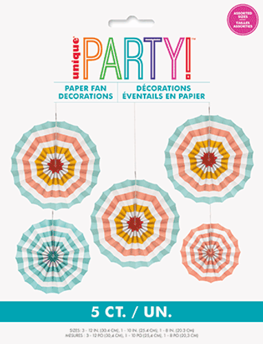 POOLSIDE PAPER FANS ASSORTED