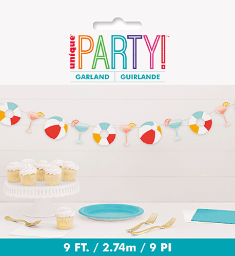POOLSIDE CUTOUT GARLAND 9'