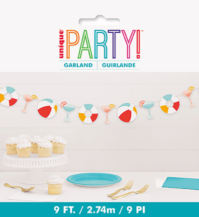 POOLSIDE CUTOUT GARLAND 9'