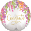 18" CONGRATS SATIN ROMANTIC FLORAL