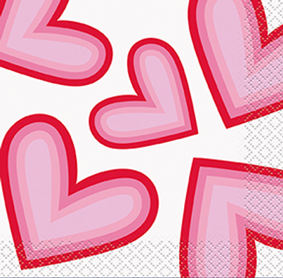 Retro Valentine Hearts Napkins